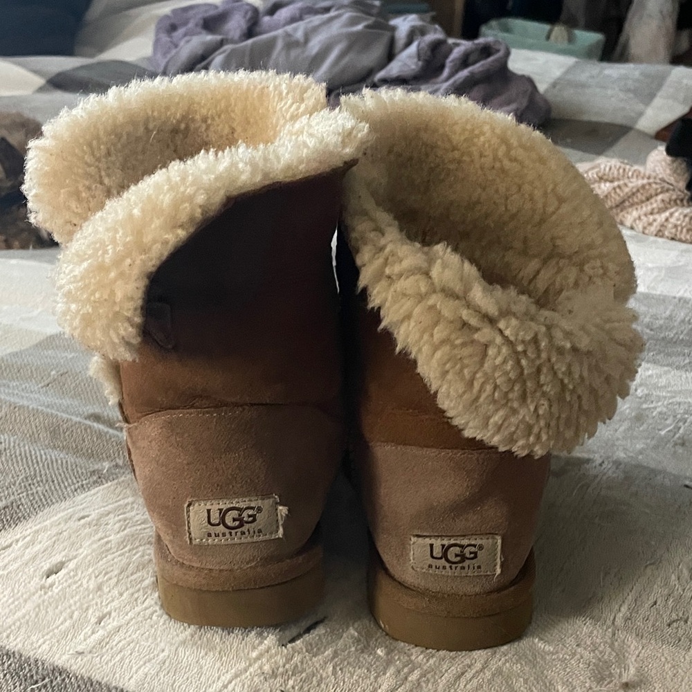 UGG Tan Mini Bailey Button boots